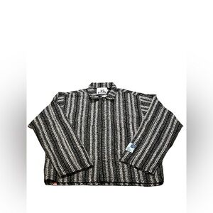 NWT JUNGLES Bouclé Black Gray Stripes Jacket Men’s Workwear Utility Chore Sz XL